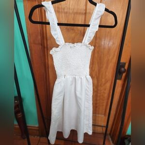 White Ruffle Mini Dress